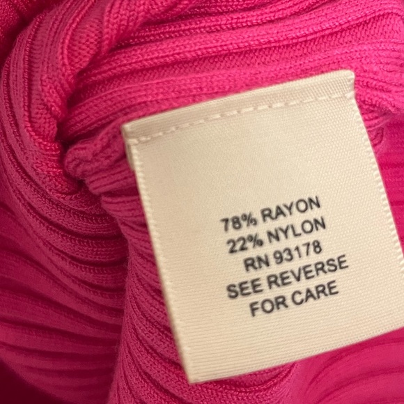 Philosophy Pink Ribbed L Silver Detail Long Sleeve Sweater Stretch - Picture 4 of 4